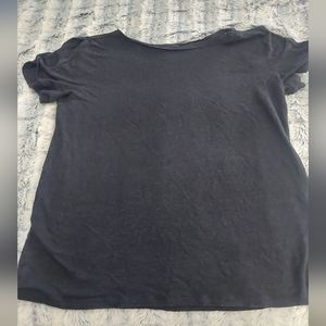 Loft linen black tee with cutout on‎ shoulder medium